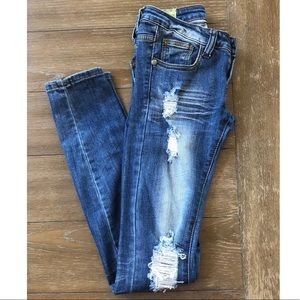 Destroyed Denim Skinny Jeans -Size 1